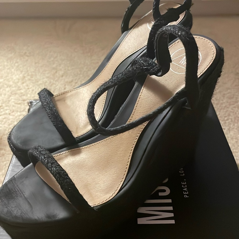Misguided black wedges size us 8
